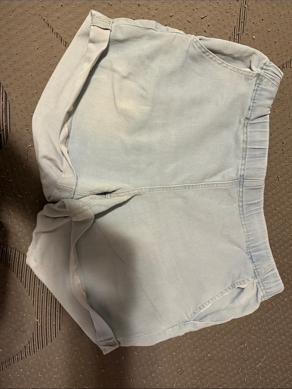High Waist Light Blue Women's Shorts